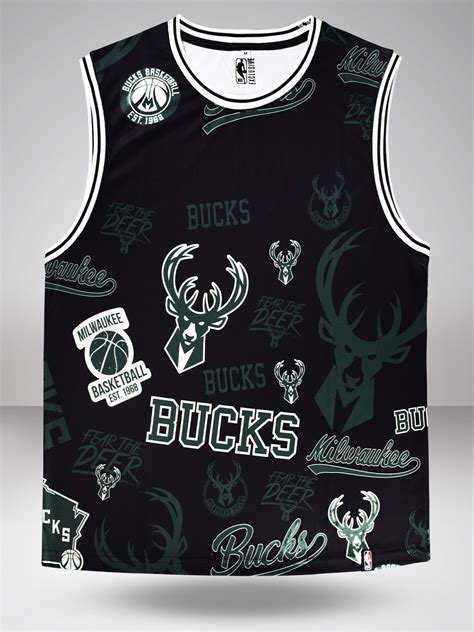 Milwaukee Bucks Logo Mash Sleeveless Jersey Shop The Arena