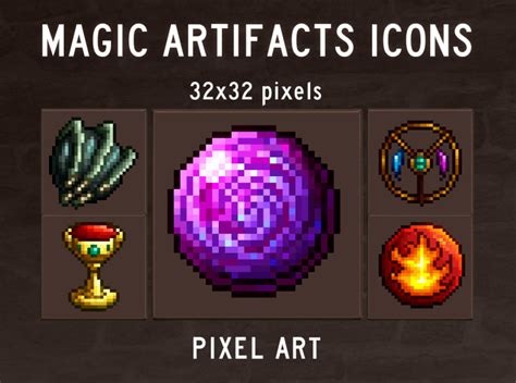 48 Magic Artifacts Pixel Art Icons By 2d Game Assets On Dribbble