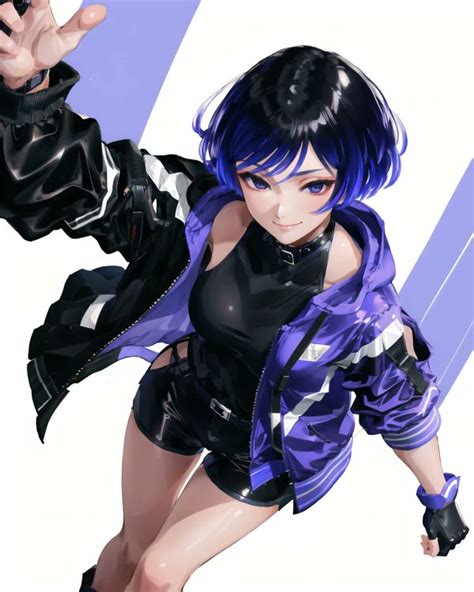 Reina Tekken Namco Tekken Tekken 8 1girl Black And Purple Hair