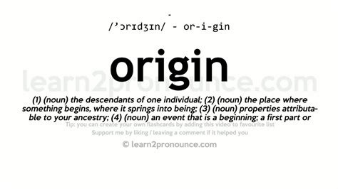 Pronunciation Of Origin Definition Of Origin Youtube