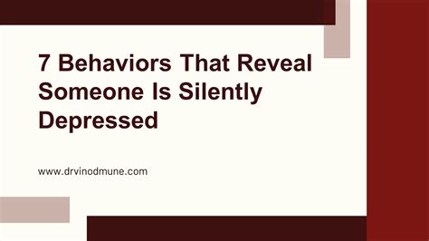 Ppt 7 Behaviors That Reveal Someone Is Silently Depressed Powerpoint