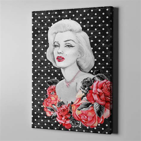 Hollywood Marilyn On Polka Dots Gallery Wrapped Canvas Gallery Wrap Canvas Canvas Painting