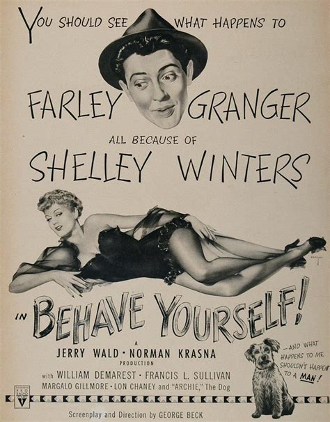 1951 Movie Ad Behave Yourself Shelley Winters Rko Film Original Movi Period Paper Historic