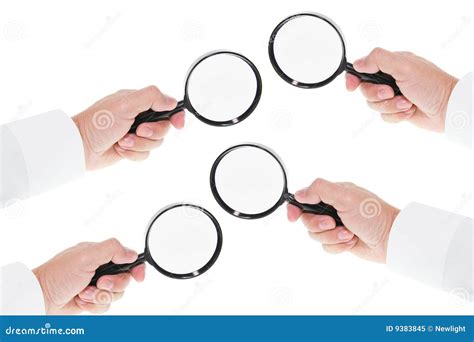 Hands Holding Magnifying Glass Stock Image Image Of Life Object 9383845
