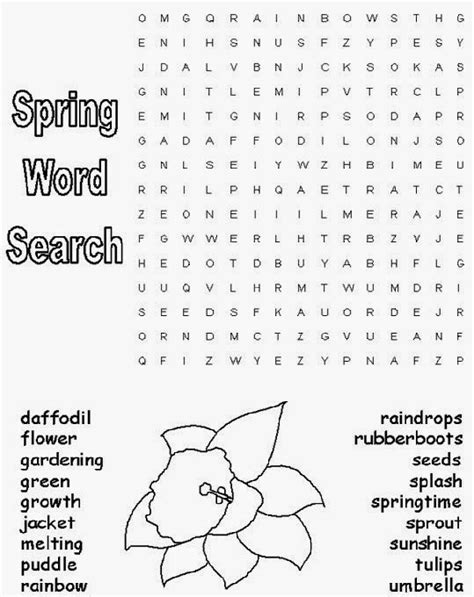 Printable Spring Word Searches For Kids