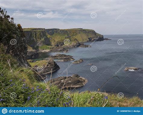 Amazing Causeway Coast In Northern Ireland On A Sunny Day Stock Photo