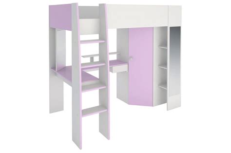 Lit mezzanine minimaliste avec bureau intégré en epoxy noir #6. Lit Mezzanine Fille - Bureau, Dressing, Beauté pour chambre enfant & ado