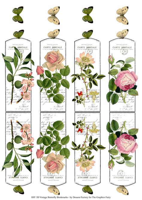 Vintage french perfume and pharmacy labels. Free Printable Bookmarks with 3D Butterflies! - The ...