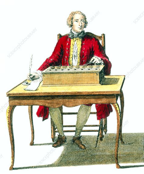 Portrait Of Blaise Pascal With His Calculator Stock Image H4160207