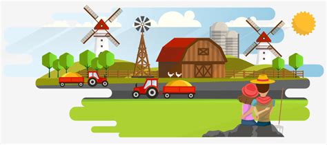 Rural Village Vector Art PNG Village Rural Country Life Construction