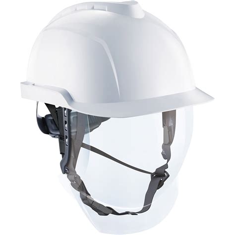 Msa V Gard 950 White Safety Helmet With Class 1 Arc Flash Face Shield