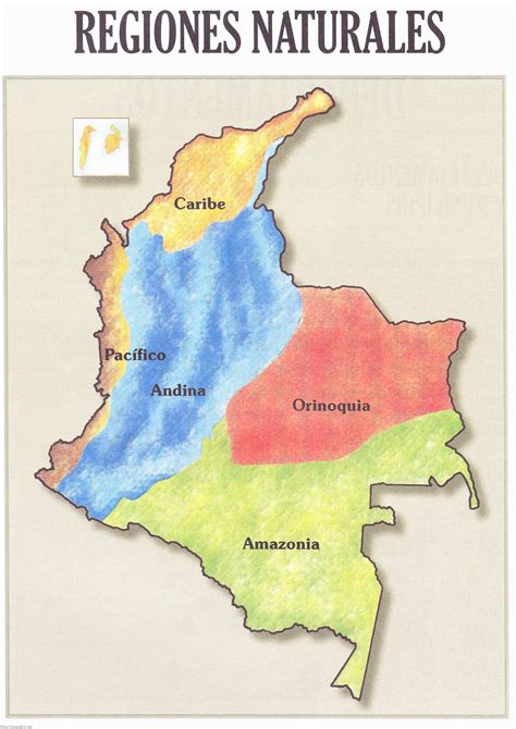 Mapa De Las Regiones Naturales De Colombia Atlas Geografico