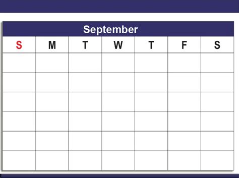 Printable Blank September Calendars