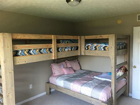 Triple Bunk And Loft Beds With Double Or Full Size On Bottom Bunk Plans From Jaybates Diy
