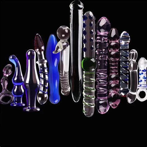 Sex Toys Perfect Set Crystal Glass Dildo Anal Butt Plug Pyrex Crystal Penis Adult Female Sex
