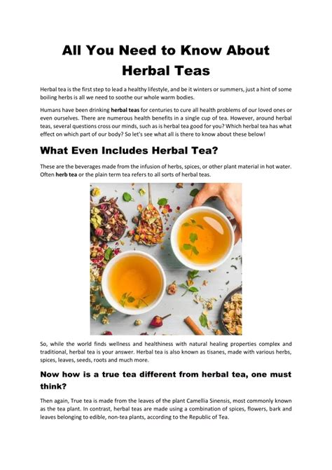 Ppt All You Need To Know About Herbal Teas Powerpoint Presentation