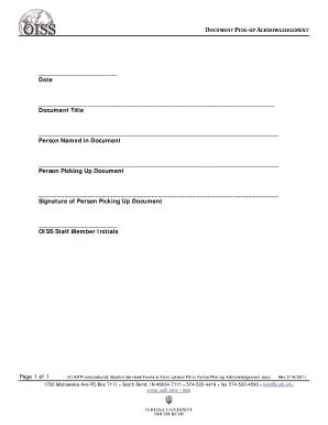 Read more sample pck up formsmails : Fillable Online iusb Document Pick-up Form - iusb Fax ...