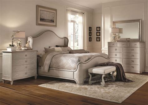 Affordable bedrooms factory direct and cheap with charlotte, nc 5 piece bedroom sets. Chateaux Grey Upholstered Shelter Bedroom Set from ART ...