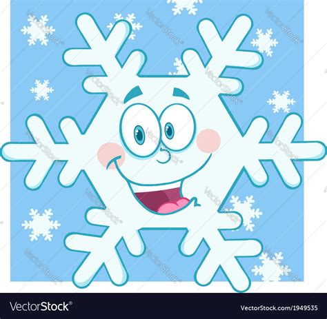 Cartoon Snowflake Royalty Free Vector Image Vectorstock