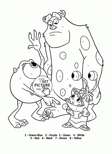 Coloring pages for monsters inc are available below. Color by Number Monsters Inc coloring page for kids ...
