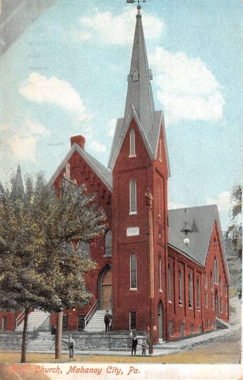 Mahanoy City Pennsylvania M E Church Street View Antique Postcard