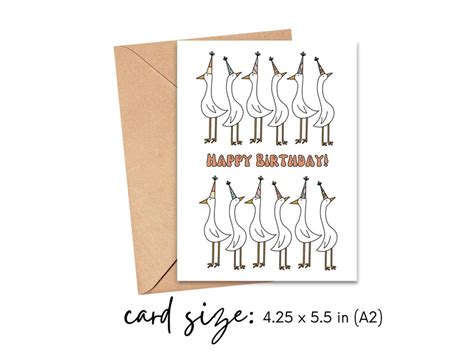 Funny Birthday Card Happy Birthday Silly Goose Goose Etsy