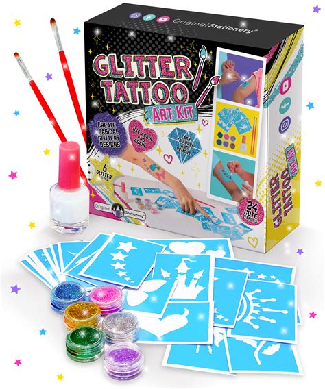 glitter tattoo art kit temporary tattoos original stationery