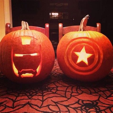 Pumpkin Iron Man And Captain America Amazing Pumpkin Carving Pumpkin