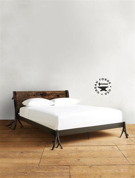 Our iron bed collections are hand crafted by skilled artisans here in los angeles. Driftwood Iron Platform Bed | Custom wrought iron bed ...
