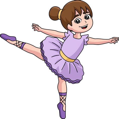 Dancing Ballerina Girl Cartoon Colored Clipart 7066644 Vector Art At