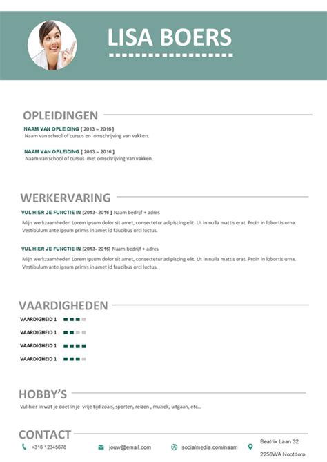 Een Perfect Cv Format Voor Degene Met Weinig Werkervaring