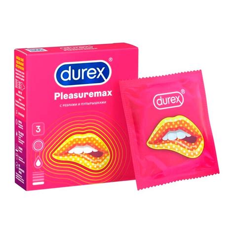 Durex Pleasuremax 3 шт — презервативы с кольцами и пупырышками