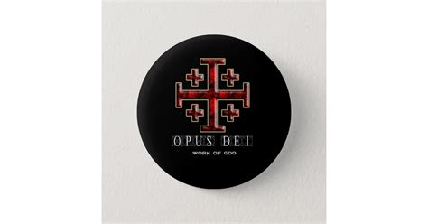 The Jerusalem Cross Ver 1 Opus Dei Black 6 Cm Round Badge