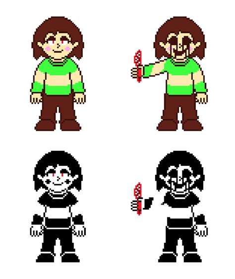 Undertale Chara Dreemurr Battle Sprites By Garbageman64 On Deviantart