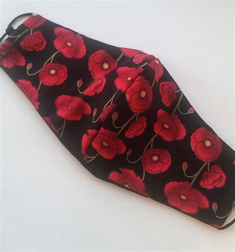 Poppy Print Face Mask Folksy