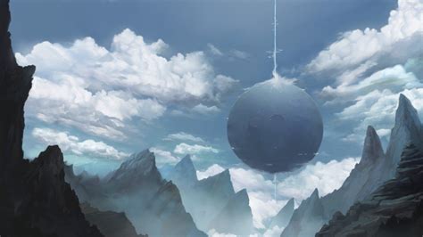 Sci Fi Landscape Sky Cloud Mountain Sphere Wallpaper Landscape