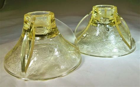 Vintage Florentine Poppy Hazel Atlas Yellow Depression Glass Handle
