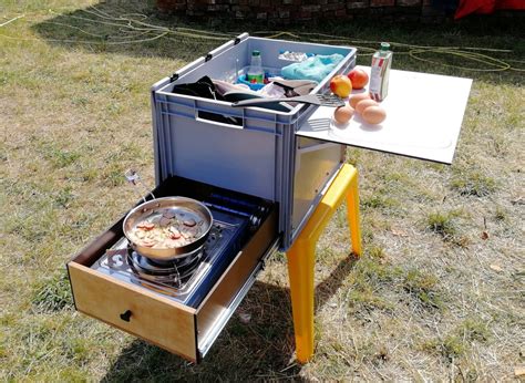 Einfache Diy Camper Küchenbox Aus Einer Eurobox Mit Versteckter