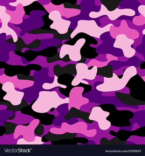Camouflage Seamless Pattern In A Black Pink Vector Image