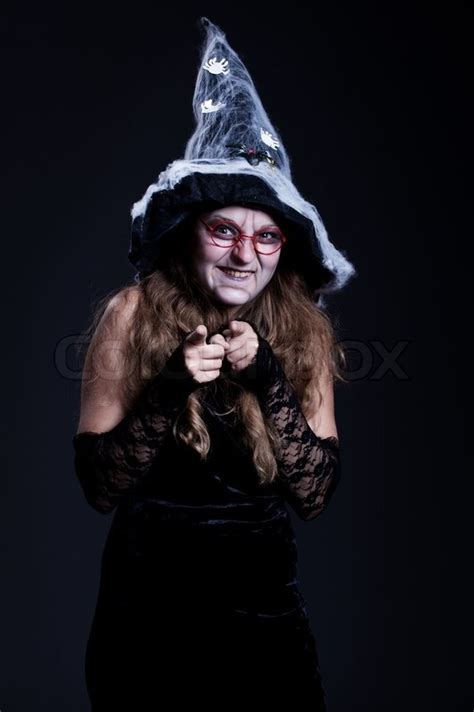 Sly Laughing Witch Stock Photo Colourbox