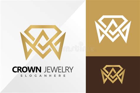 Golden Crown Jewelry Logo Design Vector Illustration Template Stock