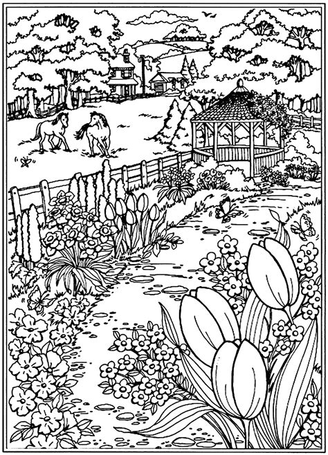 Magic Garden Coloring Page For Adults Coloring Pages Creative Haven