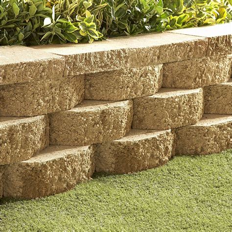 Lowes chandler az with midcentury landscape also california decomposed granite dg drought tolerant grass herb garden ipe low maintenance low water mulch natives path paver raised beds retaining wall step. Shop Tan Basic Concrete Retaining Wall Block (Common: 12 ...
