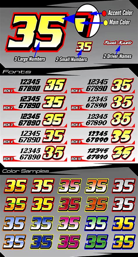 Cage Graphix Race Car Graphics Race Car Numbers Full