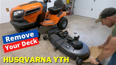 How To Remove Mower Deck Off A Husqvarna Yth Lawn Mower Easy Youtube