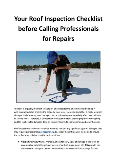Your Roof Inspection Checklist Before Calling Professionals For Repairs