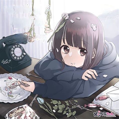 Fell Asleep And Woke Up Confused Menhera Cute Anime Chibi Anime Neko