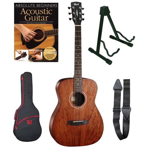 Bundle Cort Ad Mini M Op Mini Dreadnought Sized Acoustic Guitar