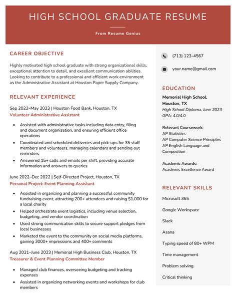 5 High School Resume Examples For 2023