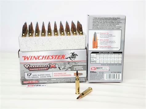 Winchester 17 Wsm 15 Grain Lead Free Polymer Tip Varmint X Rapid